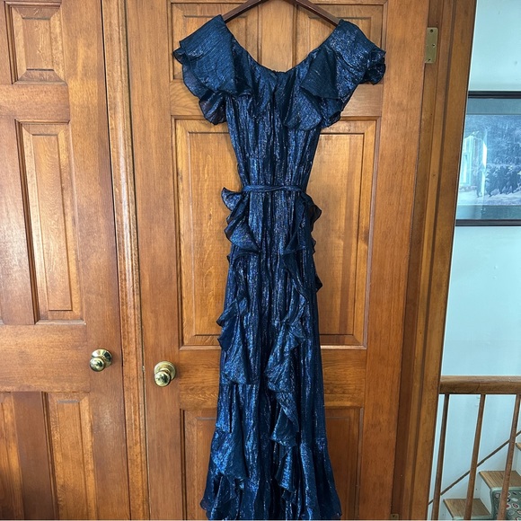 Alice McCall Night Moves Gown in Dark Blue Metallic size 0 - Picture 7 of 16